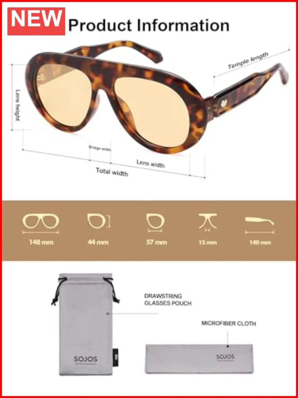 Oversized Polarized Aviator Sunglasses UV Protection Retro 70s Style